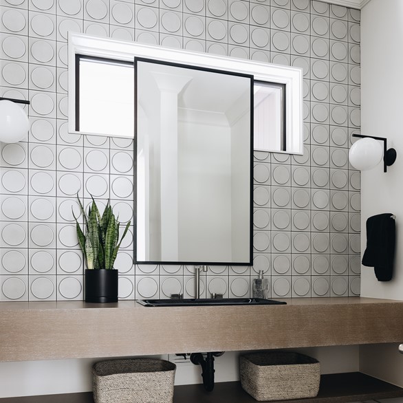 Crema Marfil Shower Shelf in bathroom with Honey Onyx Mini Mosaic wall tile  Installation